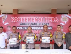 Konferensi Pers Akhir Tahun 2022, Kapolres Lhokseumawe Paparkan Sejumlah Kasus Kriminal dan Narkoba