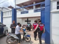 Personel Polres Lhokseumawe Lakukan Pengamanan Misa Tutup Tahun di Sejumlah Gereja