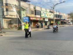 Strong Poin di Kawasan Sekolah, Upaya Polantas Lhokseumawe Urai Kemacetan