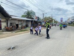 Strong Poin di Kawasan Sekolah, Polantas Lhokseumawe Imbau Pengendara Tertib