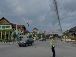 Polantas Lhokseumawe Strong Poin di Titik Penggal Cegah Kemacetan