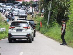 Arus Balik Lebaran Jalur Wisata Gunung Salak Padat, Personel Pam Ops Ketupat Seulawah Polres Lhokseumawe Siaga 