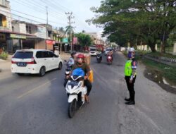 Minimalisir Kecelakaan Saat Arus Balik, Polantas Lhokseumawe Strong Poin di Jalan Lintas Medan – Banda Aceh