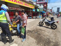 Patroli Hunting, Sat Lantas Polres Lhokseumawe Tindak Pelanggar Lalu Lintas Kasat Mata