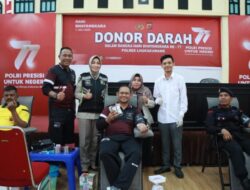 Donor Darah Hari Bhayangkara ke 77, Polres Lhokseumawe Kumpulkan Puluhan Kantong Darah