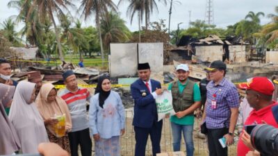 PLN NP UP Arun Bantu Sembako untuk Korban Kebakaran di Lhokseumawe