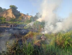 Kebakaran Lahan di Paya Punteut Muara Dua, Polisi Datangi TKP