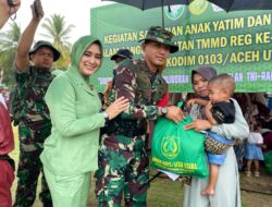 Santunan anak Yatim PMT Stunting Dan Donor Darah Berlangsung Di TMMD Reg Ke 118 di Sawang