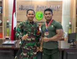 Prajurit TNI Peraih Mendali Emas Pada National Event Body Fitnes Di Serang di sambut Dandim 0103/Aceh Utara