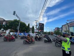 Wujudkan Kamseltibcar, Polantas Lhokseumawe Gelar Strong Poin Pagi Secara Rutin