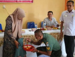 Babinsa Kodim 0103/Aceh Utara Ikuti Launching PMT Untuk Anak Stunting Dan Ibu Hamil