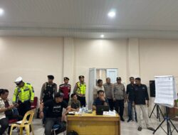 Personel Polres Lhokseumawe Patroli ke Lokasi Rapat Pleno Rekapitulasi Hasil Pemilu di zona Timur