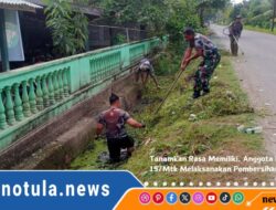 Tanamkan Rasa Memiliki, Anggota Koramil 15/Mtk Melaksanakan Pembersihan Pangkalan