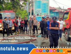 Dua Unit Ruko Terbakar, Kapolsek Banda Sakti Datangi TKP Lokasi Kejadian