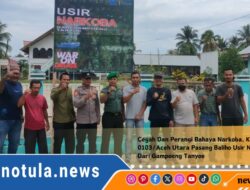 Cegah Dan Perangi Bahaya Narkoba, Kodim 0103/Aceh Utara Pasang Baliho Usir Narkoba Dari Gampoeng Tanyoe