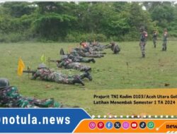 Prajurit TNI Kodim 0103/Aceh Utara Gelar Latihan Menembak Semester 1 TA 2024