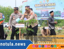 Penanaman Pohon Warnai Hut Bhayangkara ke-78 di Wilayah Hukum Polres Lhokseumawe 