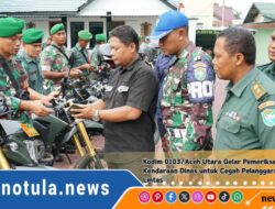 Kodim 0103/Aceh Utara Gelar Pemeriksaan Kendaraan Dinas untuk Cegah Pelanggaran Lalu Lintas