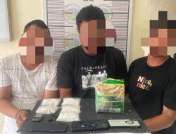 Polres Lhokseumawe Tangkap 3 Pelaku Penyalagunaan Sabu dengan Barang Bukti 1,2 Kg