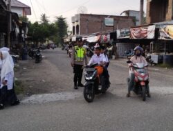 Polsek Meurah Mulia  Gatur Pada Jam Sibuk dalam Giat Strong Poin Pagi