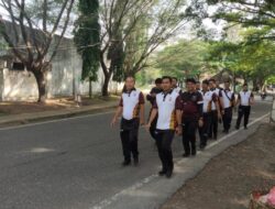 Jaga Kesehatan Anggota, Kapolsek Banda Sakti Gelar Olahraga Bersama