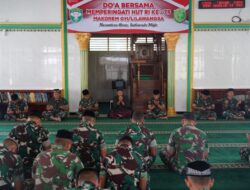 Dandim Hadiri Doa Bersama Dalam Peringatan HUT RI Ke 79 Di Mesjid Al Fitrah Korem 011/Lilawangsa