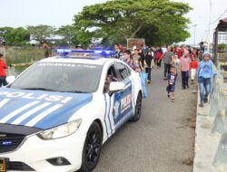 Polres Lhokseumawe Kawal Jalan Santai HUT RI ke-79