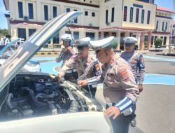 Satlantas Polres Lhokseumawe Gelar Pengecekan Kendaraan Dinas Jelang Pengamanan PON XXI 2024