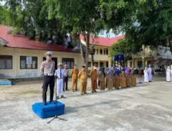 Polantas Lhokseumawe Sampaikan Pesan Tertib Lalu Lintas di SMK Negeri 6 Lhokseumawe