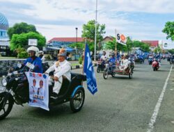 Diiringi Konvoi Becak, Azhari-Zulkarnaen Mendaftar ke KIP Lhokseumawe