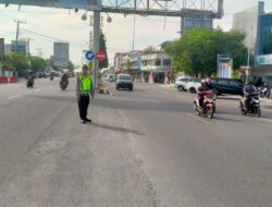 Polsek Banda Sakti Amankan Arus Lalu Lintas di Simpang BTN Lhokseumawe