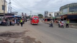 Polsek Samudera Lancarkan Arus Lalu Lintas dalam giat Strong Point Pagi