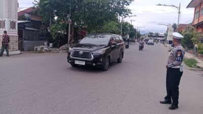 Patroli dan Strong Poin Antisipasi Rawan Macet Sat Lantas Pengaturan Arus Lalin Pagi