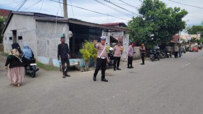 Polres Lhokseumawe Amankan Kampanye Paslon Pilkada Lhokseumawe di Mon Geudong