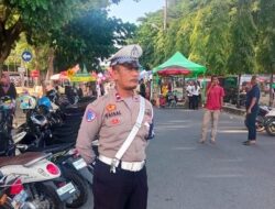 Polantas Lhokseumawe Atur Lalu Lintas di Ahad Festival Demi Kelancaran dan Kenyamanan Pengunjung