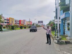 Anggota Sat Lantas Laksanakan Strong Point Pagi di Wilayah Kota Lhokseumawe