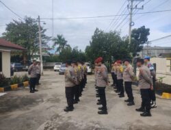 Kapolsek Syamtalira Bayu Lakukan Pengecekan Personel Pengamanan TPS di Mapolsek