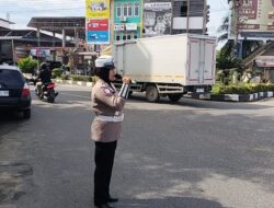 Satlantas Polres Lhokseumawe Ajak Masyarakat Tertib Lalu Lintas Lewat Penyuluhan Keliling di Cunda