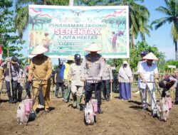 Dukungan Swasembada Pangan, Polres Lhokseumawe Gelar Penanaman Jagung Serentak Satu Juta Hektar