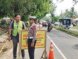Satlantas Polres Lhokseumawe Rekayasa Lalu Lintas di Jalan Medan-Banda Aceh, Antisipasi Dampak Proyek SPAM