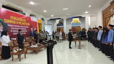 Bupati Aceh Jaya Lantik 39 Pejabat Baru, Dorong Birokrasi Profesional dan Berdaya Saing
