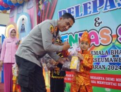 Kapolres Lhokseumawe dan Ketua Yayasan Kemala Bhayangkari Hadiri Pelepasan Siswa TK Kemala Bhayangkari 11 Lhokseumawe