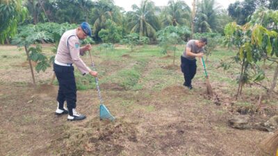 Jelang HUT Bhayangkara ke-79, Polsek Samudera Gelar Korve Demi Jaga Kebersihan dan Kenyamanan Mako