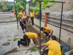 Jelang HUT Bhayangkara ke-79, Polsek Banda Sakti Gelar Korve Bersihkan Lingkungan Mako