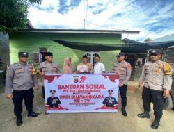 Kapolsek Muara Dua Salurkan 50 Paket Bansos Polres Lhokseumawe kepada Warga Kurang Mampu Jelang HUT Bhayangkara ke-79
