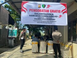 Polres Lhokseumawe Gelar Pemeriksaan Kesehatan dan Pengobatan Gratis Bagi Warga Jelang HUT Bhayangkara ke-79