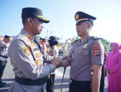 Kapolres Lhokseumawe Pimpin Upacara Kenaikan Pangkat Personil Polres Lhokseumawe dan Brimob
