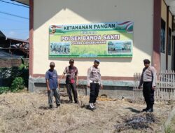 Dukung Ketahanan Pangan, Polsek Banda Sakti Bersama Kelompok Tani Bersihkan Lahan untuk Tanam Jagung