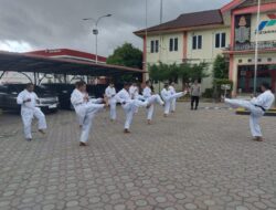 Sat Binmas Polres Lhokseumawe Latih Satpam Depo Pertamina Bela Diri Polri