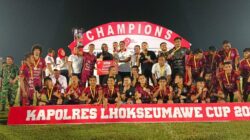AJ MOTOR FC Rebut Juara Kapolres Lhokseumawe Cup 2025, Ribuan Warga Padati Stadion Krueng Mane